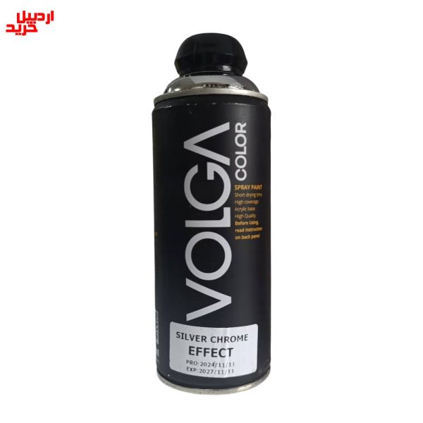 خرید اسپری رنگ سیلور کروم ولگا (افکت نقره‌ ای کروم) volga spray paint silver chrome effect - اردبیل خرید