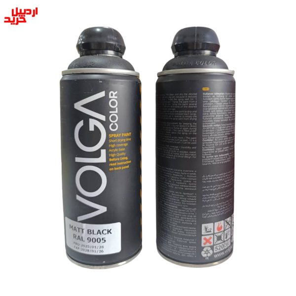فروش اسپری رنگ مشکی مات ولگا volga spray paint matt black ral 9005 - اردبیل خرید
