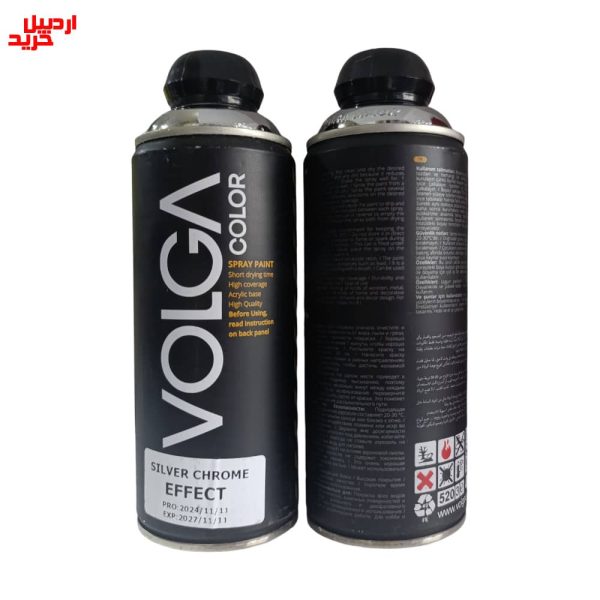 قیمت اسپری رنگ سیلور کروم ولگا (افکت نقره‌ ای کروم) volga spray paint silver chrome effect - اردبیل خرید