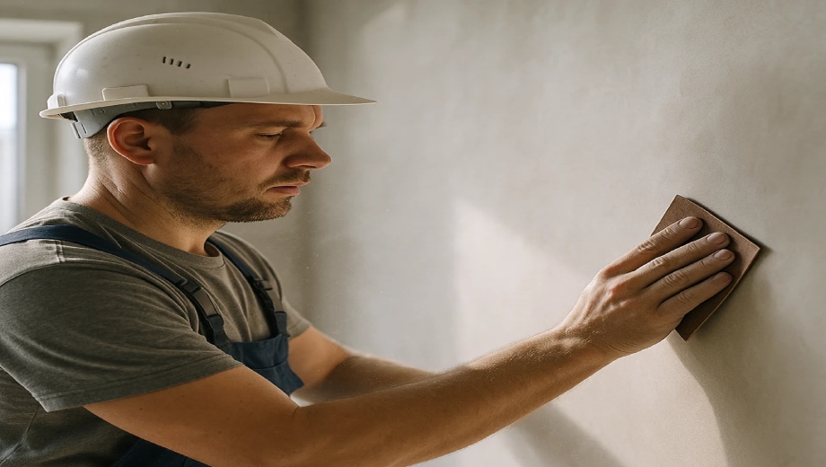 سنباده‌زنی بعد از هر مرحله بتونه‌کاری